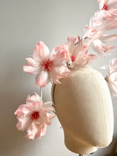 Pearce - Pink and White Feather Flower Fascinator