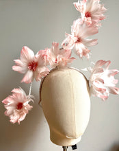 Pearce - Pink and White Feather Flower Fascinator