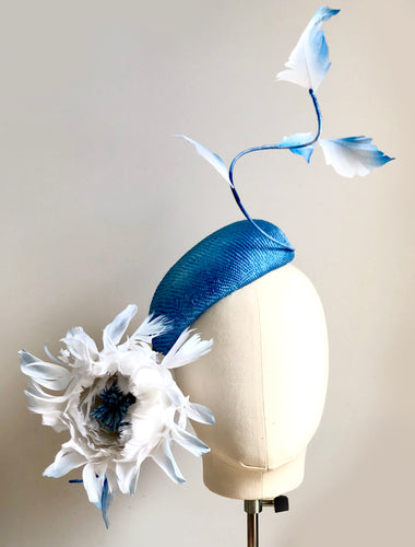 Kate - Blue Feather Flower Fascinator - MM1246