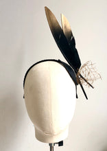 Lowrie - Black and Gold Feather Fascinator
