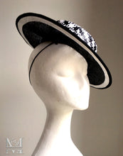 Mandie Boater - Black and White Boater Hat - MM341