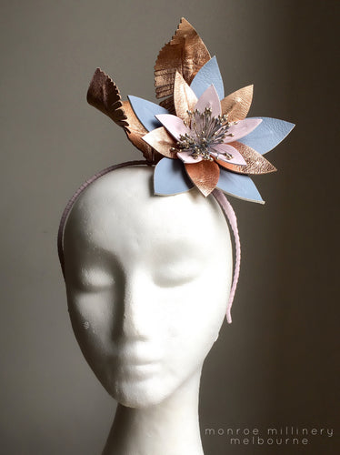 Angie - Leather Floral Fascinator - MM315