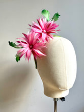 Shandi - Pink & Green Feather Fascinator