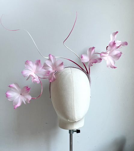 Pollie - Pink Feather Fascinator