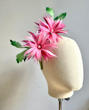 Shandi - Pink & Green Feather Fascinator