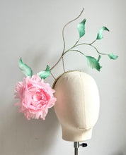 Halli - Pink Feather Flower Fascinator