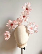 Pearce - Pink and White Feather Flower Fascinator
