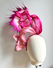 Margie - Pink Silk & Feather Fascinator