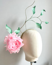 Halli - Pink Feather Flower Fascinator