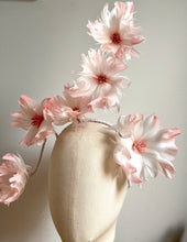 Pearce - Pink and White Feather Flower Fascinator