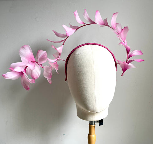 Pippa - Pink Feather Fascinator