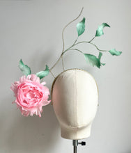 Halli - Pink Feather Flower Fascinator