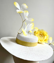Alice - Yellow and White Boater Hat
