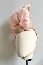 Alania - Nude Leather and Silk Fascinator