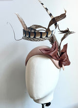 Lennox - Nude & Chocolate Leather Fascinator