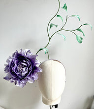 Halli - Purple Feather Flower Fascinator