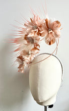 Letti - Apricot and Ivory Floral Feather Fascinator