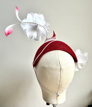 Norah - Red & White Floral Feather Bandeau