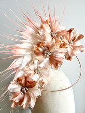 Letti - Apricot and Ivory Floral Feather Fascinator