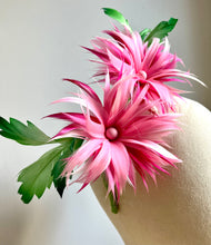 Shandi - Pink & Green Feather Fascinator