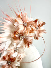Letti - Apricot and Ivory Floral Feather Fascinator