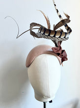 Lennox - Nude & Chocolate Leather Fascinator