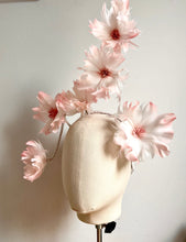 Pearce - Pink and White Feather Flower Fascinator