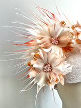 Shelli - Ivory & Coral Floral Fascinator