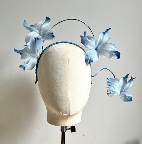 Sammi - Blue Feather Fascinator