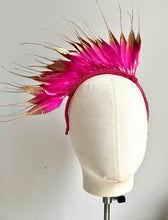 Feather Flower Crown - Hot Pink & Gold