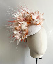 Shelli - Ivory & Coral Floral Fascinator