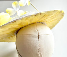 Alice - Yellow and White Boater Hat