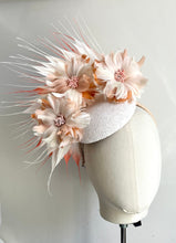Shelli - Ivory & Coral Floral Fascinator