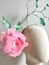 Halli - Pink Feather Flower Fascinator