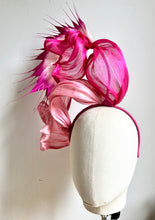 Margie - Pink Silk & Feather Fascinator