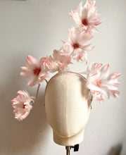 Pearce - Pink and White Feather Flower Fascinator
