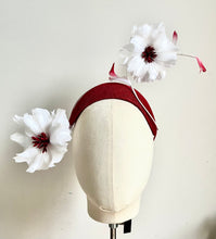 Norah - Red & White Floral Feather Bandeau