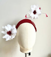 Norah - Red & White Floral Feather Bandeau