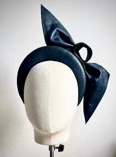 Giselle - Navy Leather Headband