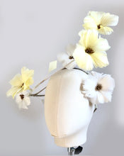 Sophia - Feather Flower Fascinator - Yellow - MM947
