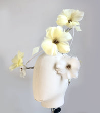 Sophia - Feather Flower Fascinator - Yellow - MM947