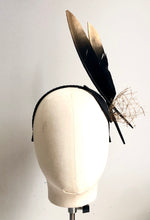 Lowrie - Black and Gold Feather Fascinator