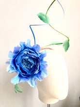 Hannah - Blue Feather Flower Fascinator  - MM1204