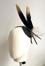 Lowrie - Black and Gold Feather Fascinator