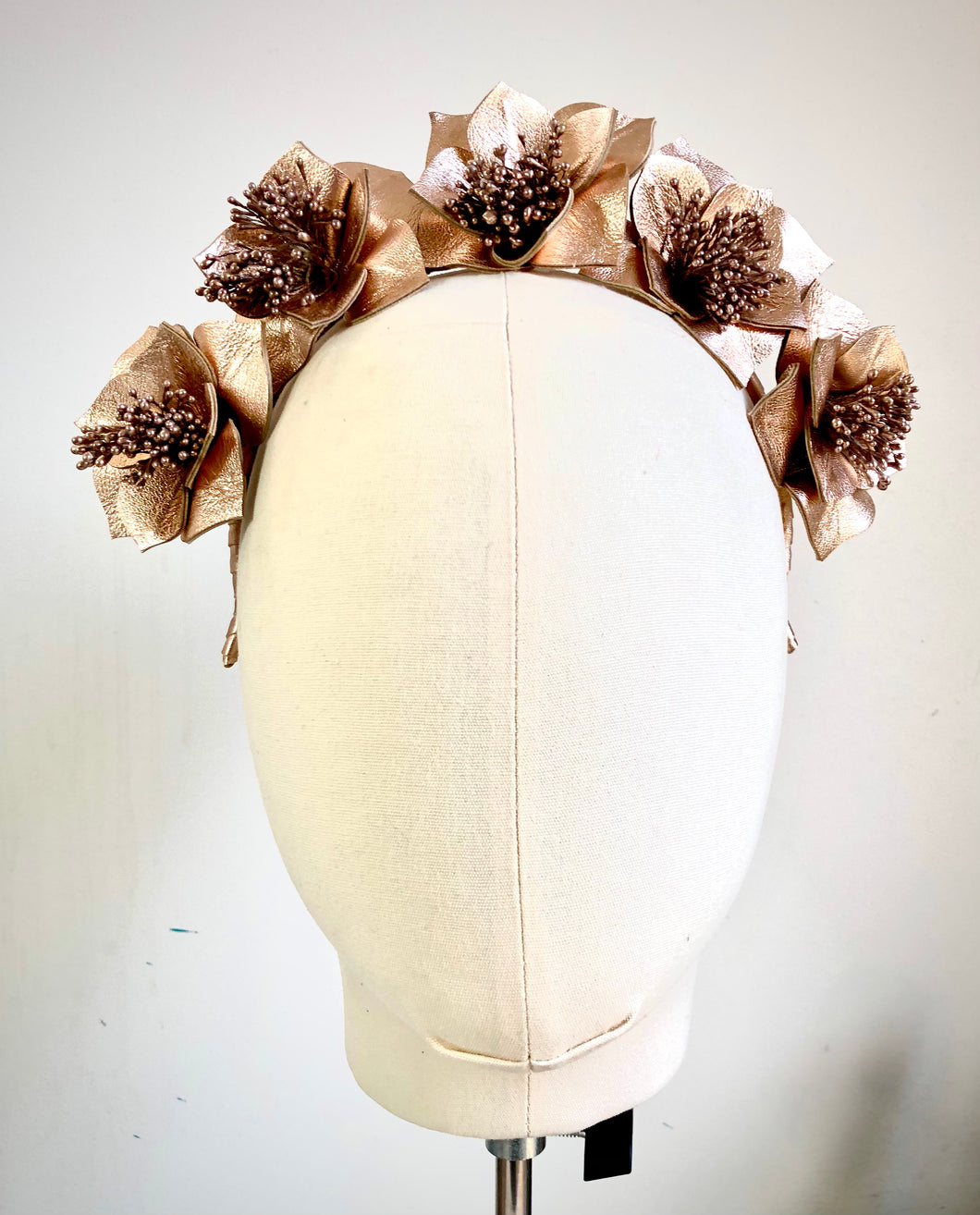 Lottie - Rose Gold Leather Flower Crown - MM364