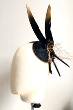 Lowrie - Black and Gold Feather Fascinator