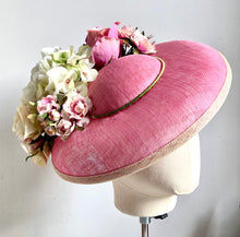 Constance  - Pink Floral Domed Boater - MM1354