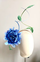 Hannah - Blue Feather Flower Fascinator  - MM1204