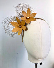 Mara - Mustard & Gold Leather Fascinator - MM1014