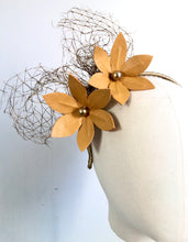 Mara - Mustard & Gold Leather Fascinator - MM1014